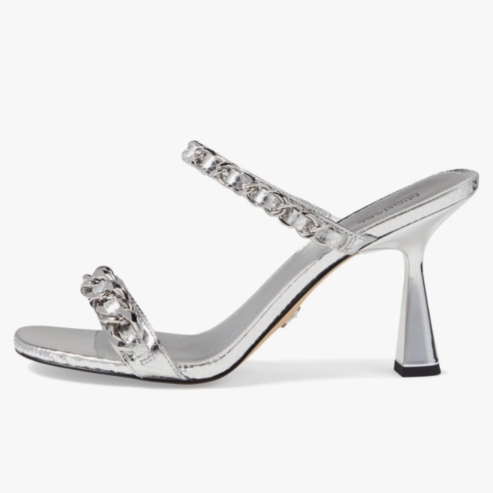 New MICHAEL KORS Clara Embellished Leather Sandals - Picture 5 of 16